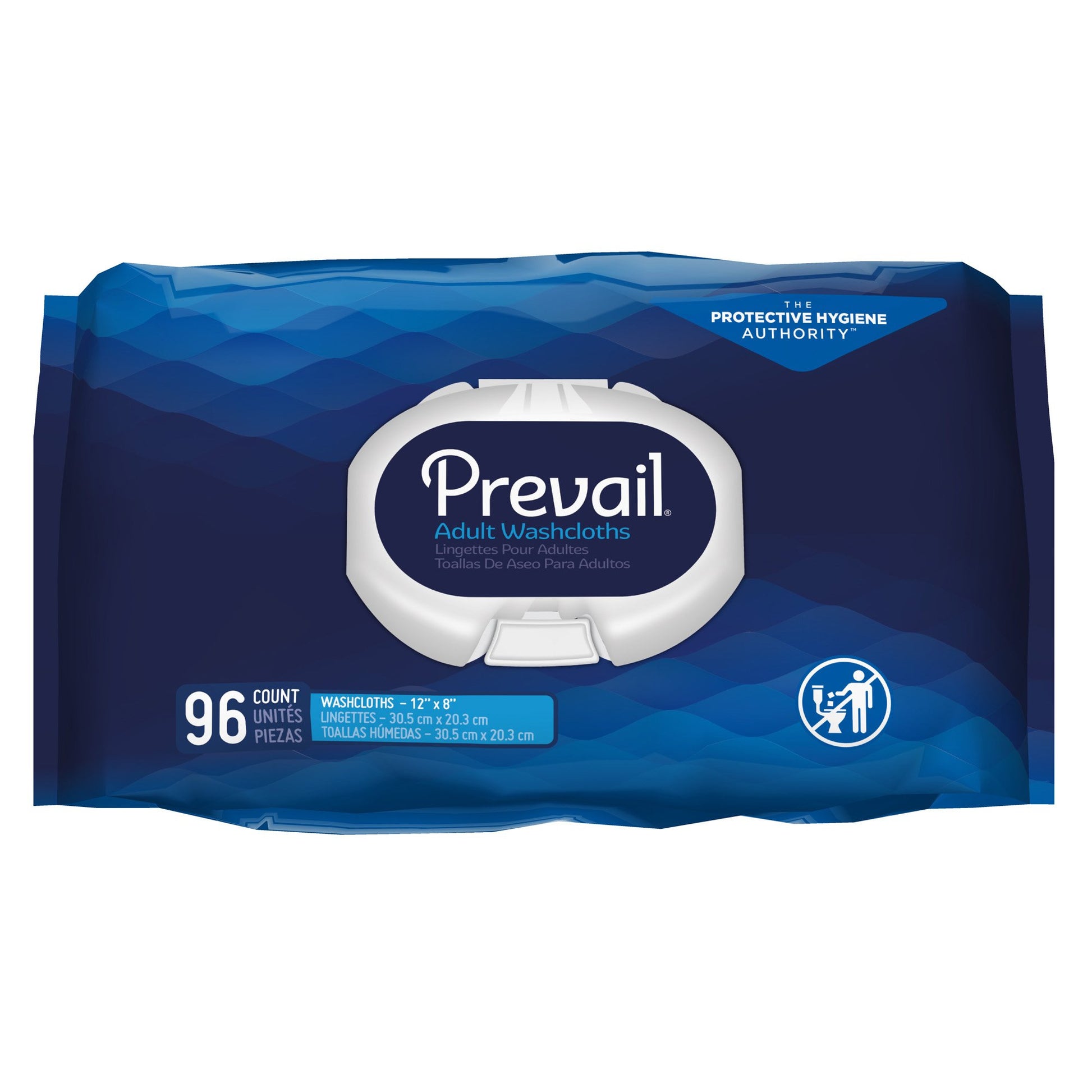 Pack of Prevail adult washcloths on a white background