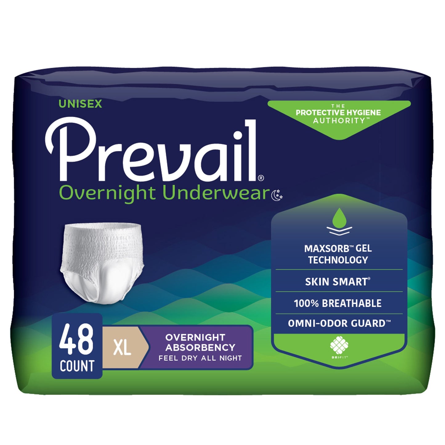 Prevail® Overnight Pull On Absorbent Underwear X-Large Unisex Disposable Heavy Absorbency