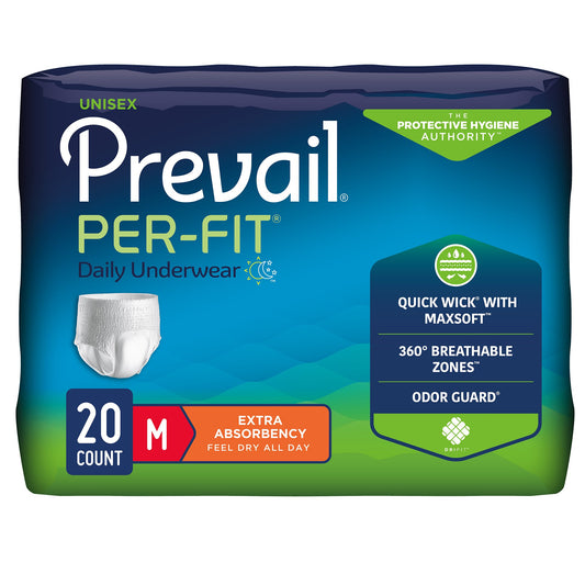 Package of Prevail Per-Fit daily underwear on a white background
