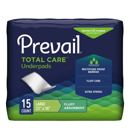 Prevail Total Care Disposable Underpads 23x36 Inch Light Absorbency