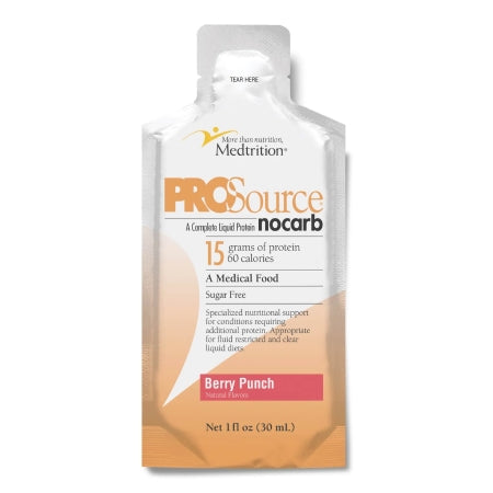 Medtrition ProSource nocarb medical food package with berry punch flavor on a white background