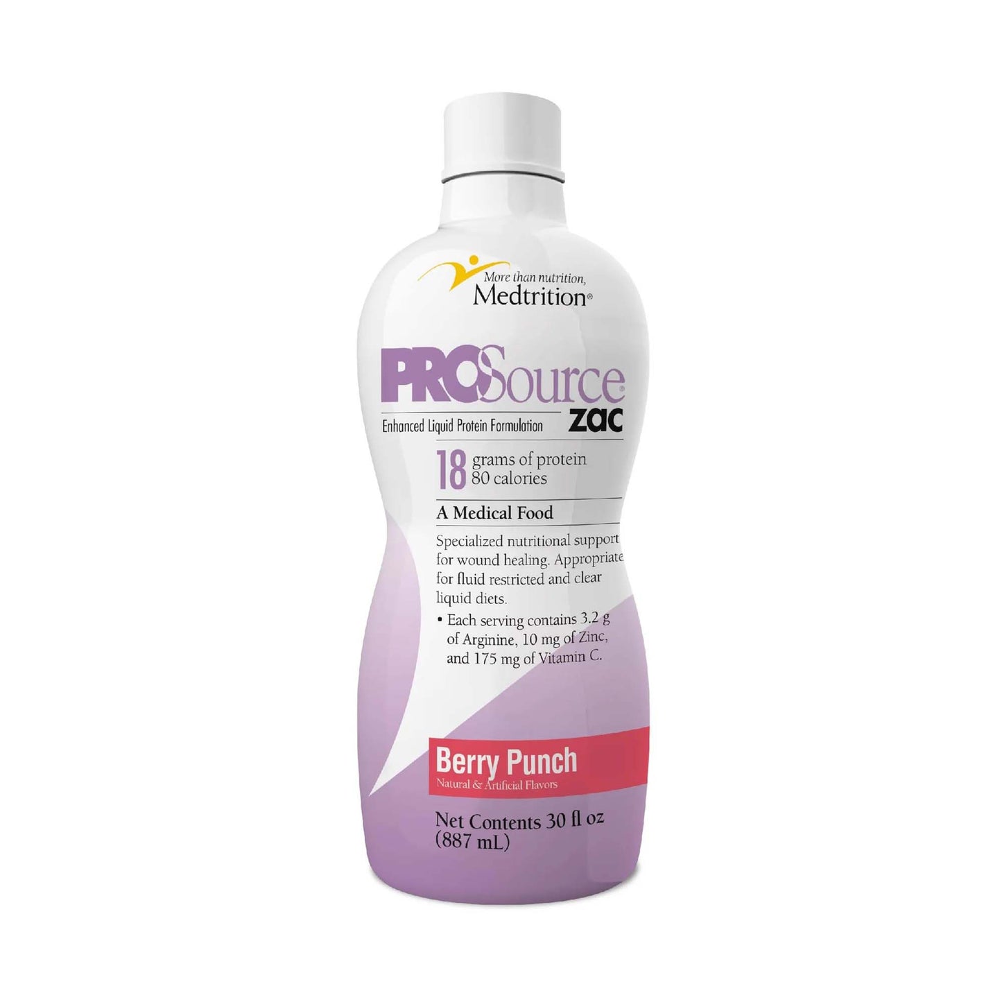 Medtrition ProSource ZAC Berry Punch liquid protein bottle on a white background