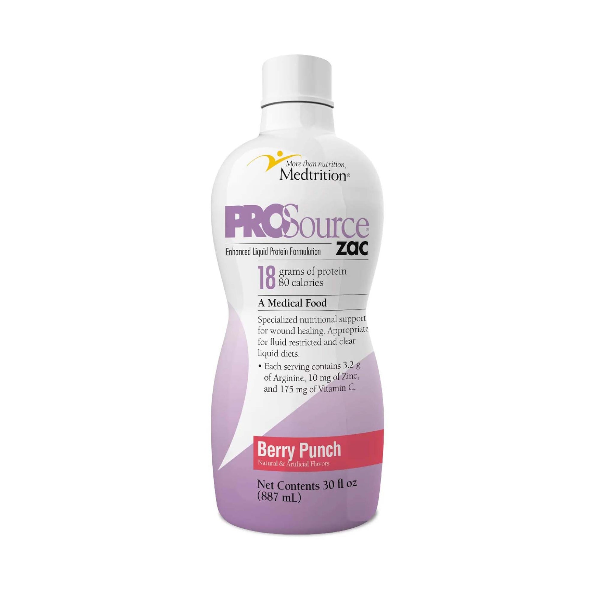 Medtrition ProSource ZAC Berry Punch liquid protein bottle on a white background