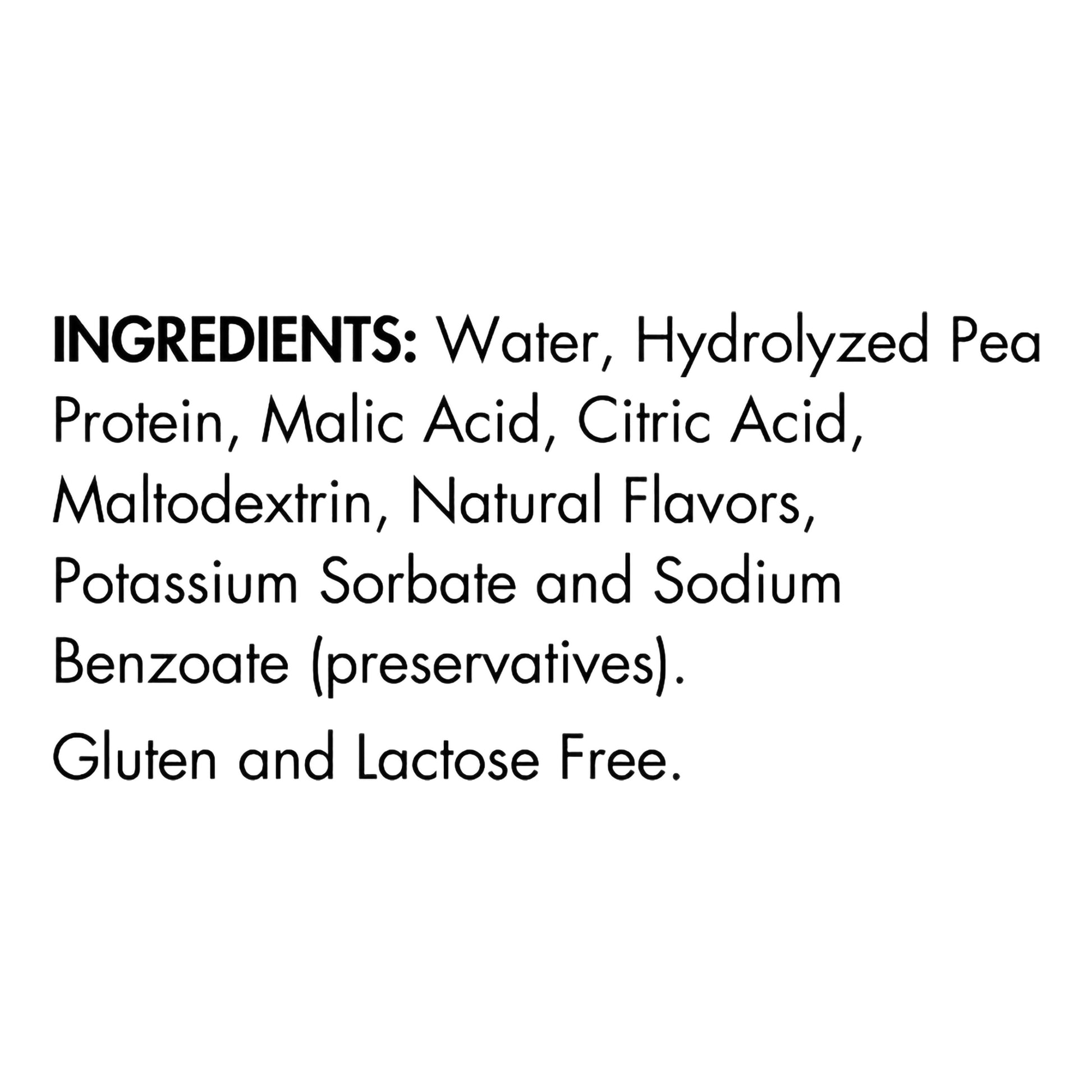 List of ingredients on a white background