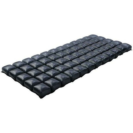 Black quilted mat on a white background