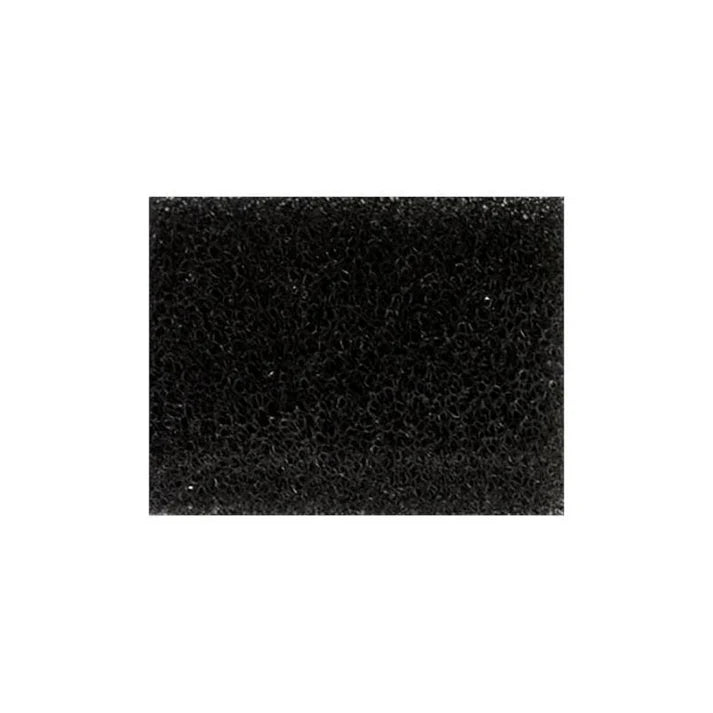 Black rectangular foam block on a white background