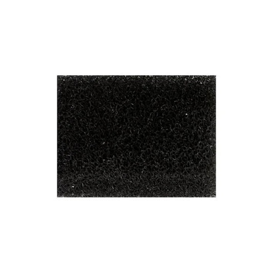 Black rectangular foam block on a white background