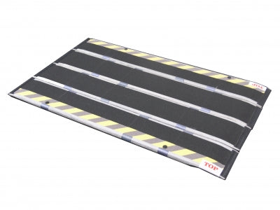 Ramp with reflective stripes on a white background