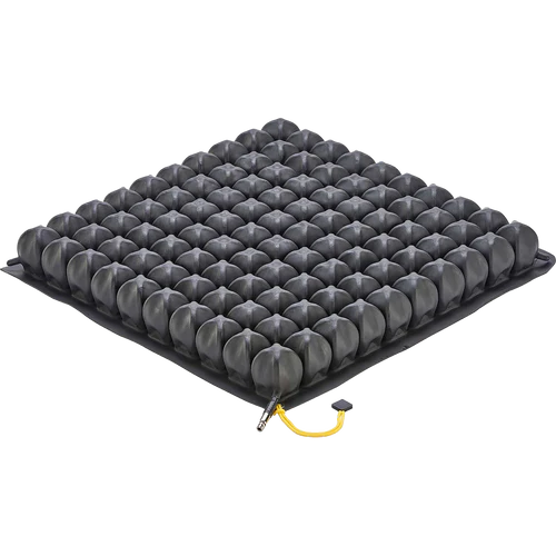 ROHO air cell wheelchair cushion providing pressure redistribution and comfort