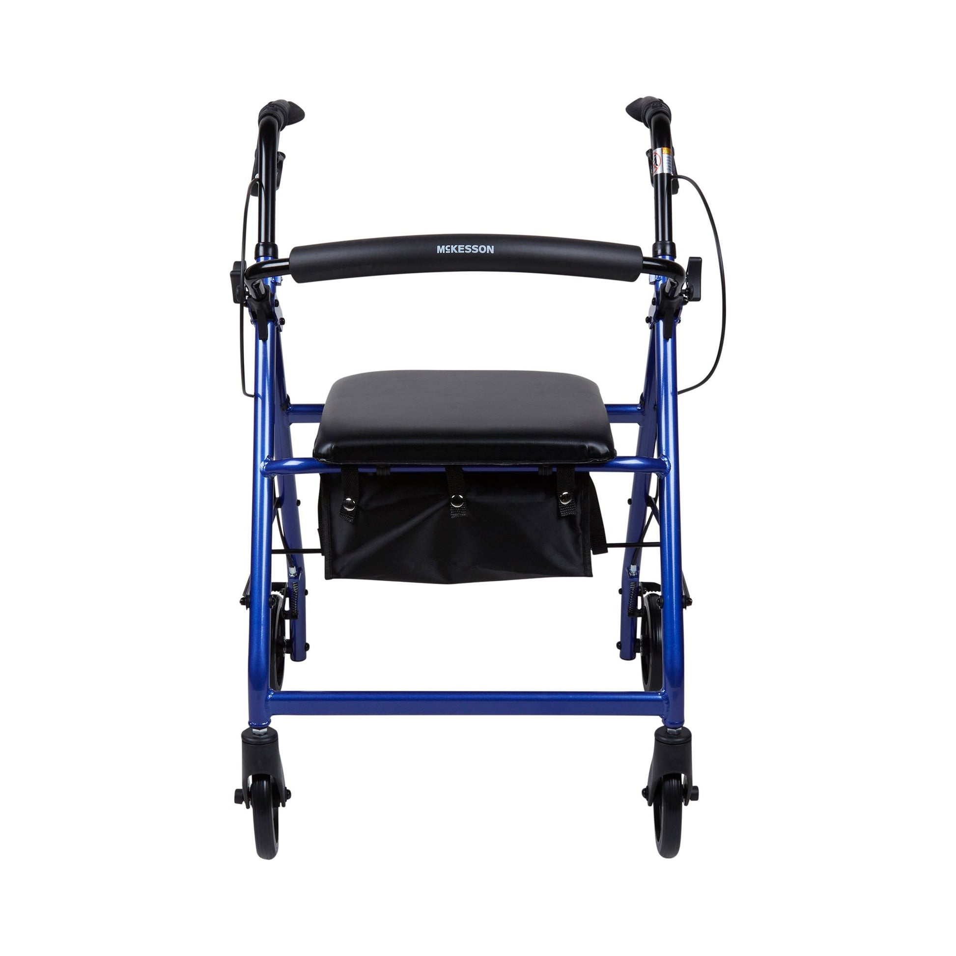 Blue walker with a seat on a white background