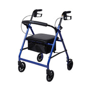 Blue walker with black seat on a white background