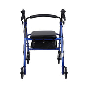 Blue walker with a seat on a white background