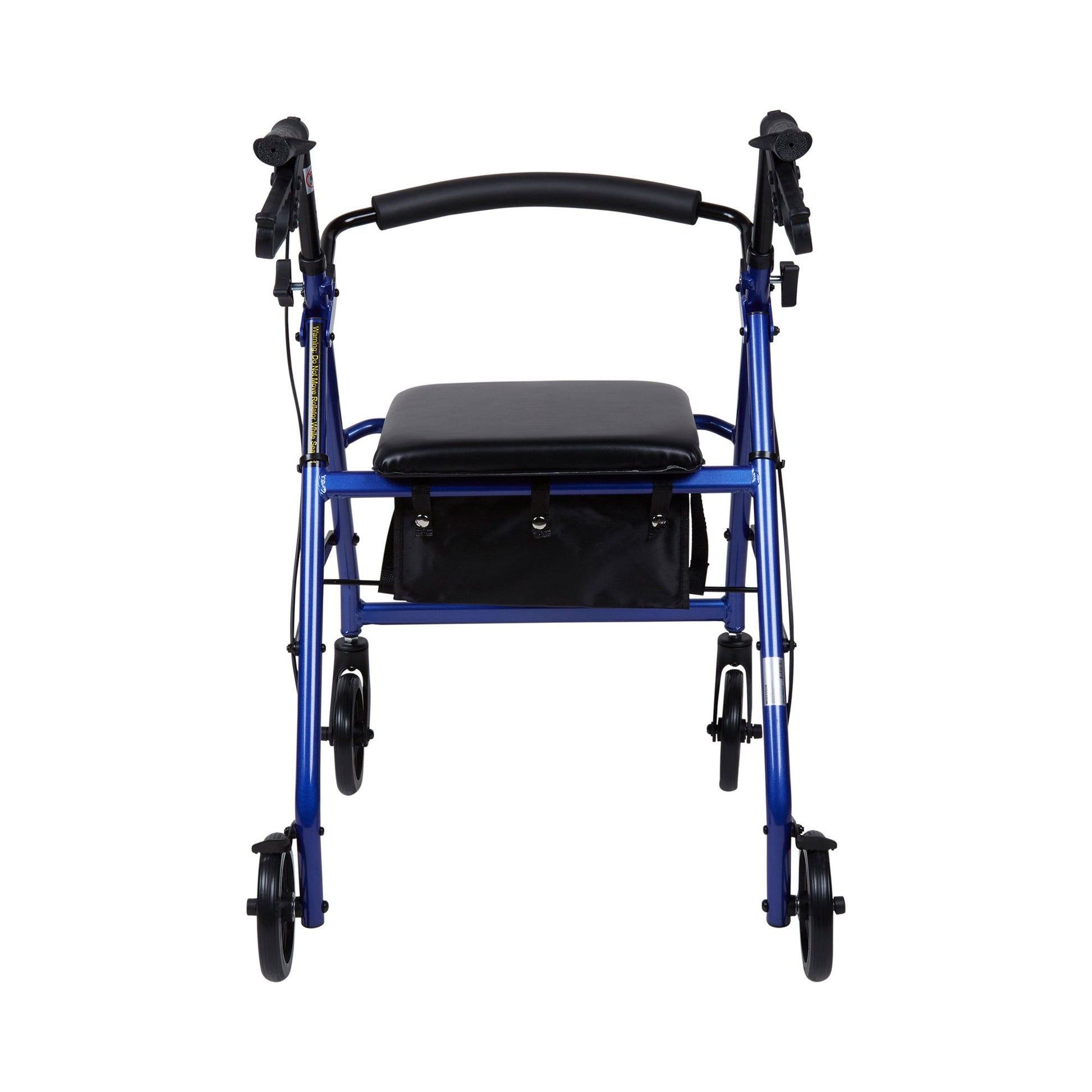 Blue walker with a seat on a white background