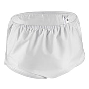 White nylon brief on a white background