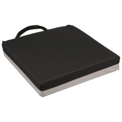 Black cushion with a handle on a white background