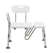 White bathtub bench with backrest on a white background