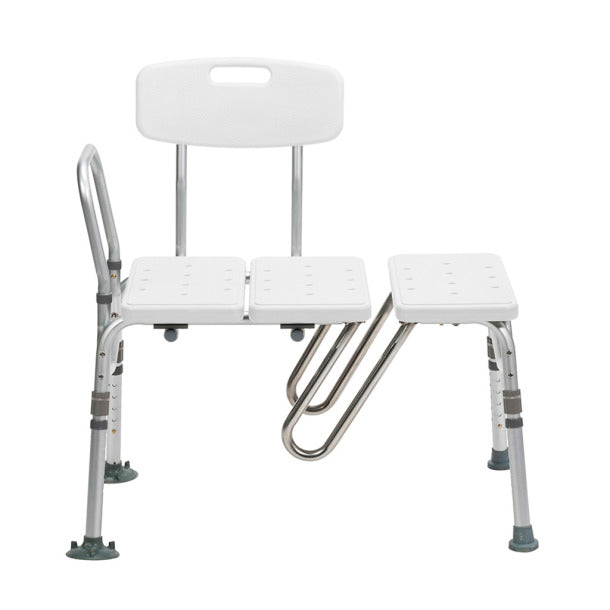 White bathtub bench with backrest on a white background