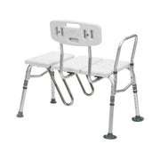 Metal bath bench with backrest on a white background