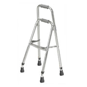 Silver walker with gray handles on a white background