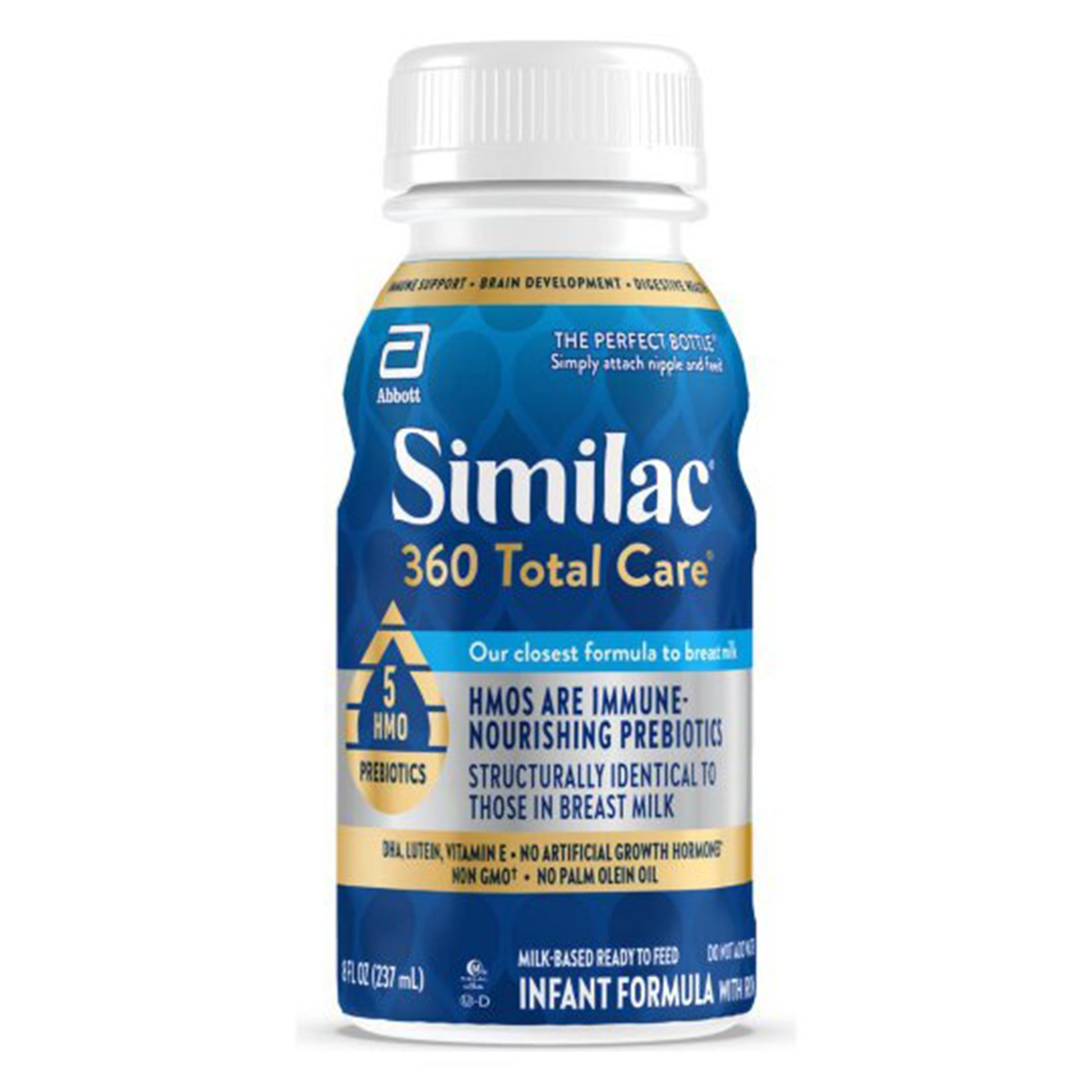 Similac 360 Total Care infant formula bottle on a white background
