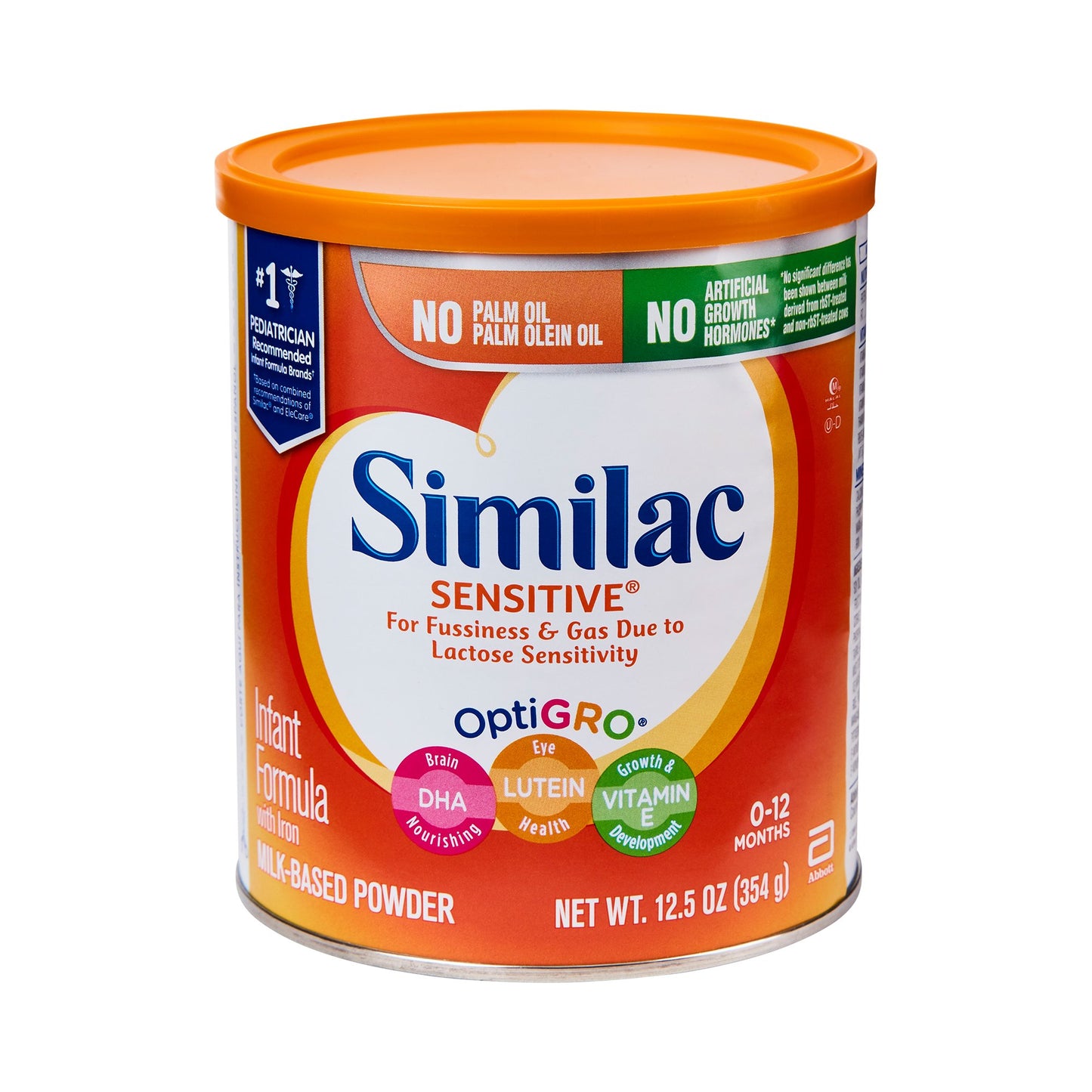 Similac Sensitive infant formula can on a white background