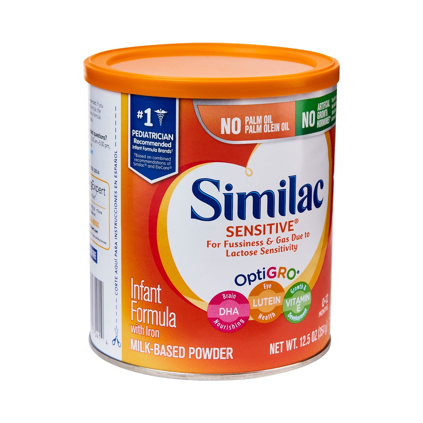 Similac Sensitive infant formula canister on a white background