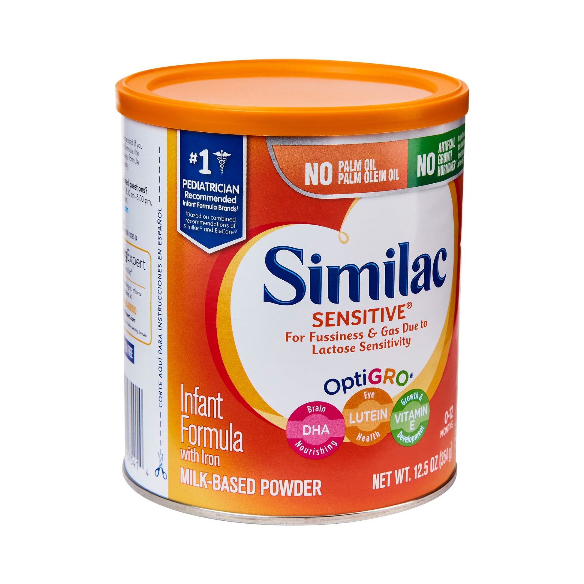 Similac Sensitive infant formula canister on a white background