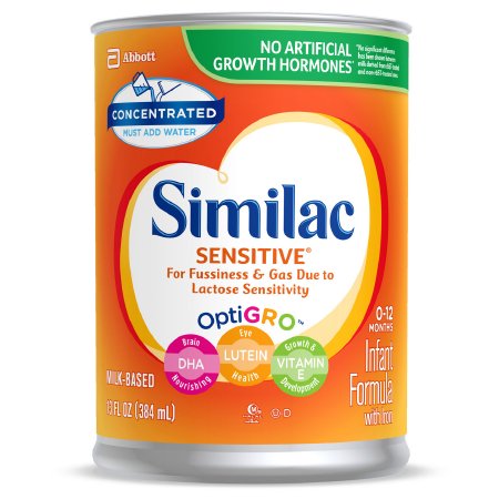 Infant Formula Similac Sensitive® Unflavored 13 oz. Can Liquid Iron Lactose Sensitivity
SIMILAC SENSITIVE, OPTIGRO CONC LIQ 13OZ 