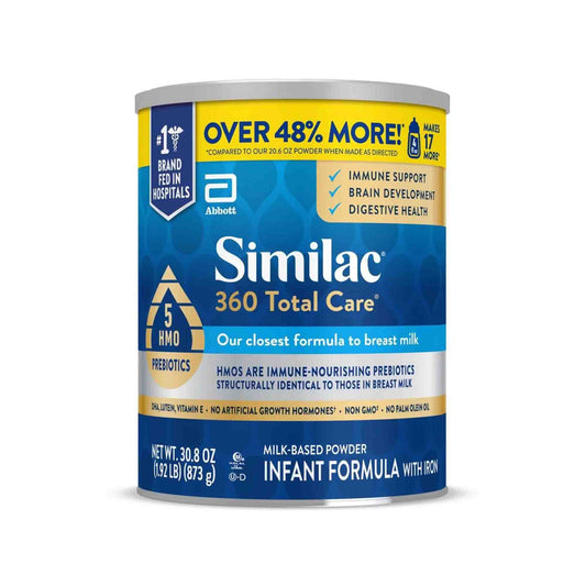 Similac 360 Total Care infant formula can on a white background