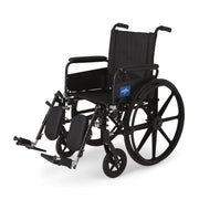 Black wheelchair with a visible brand logo on a white background