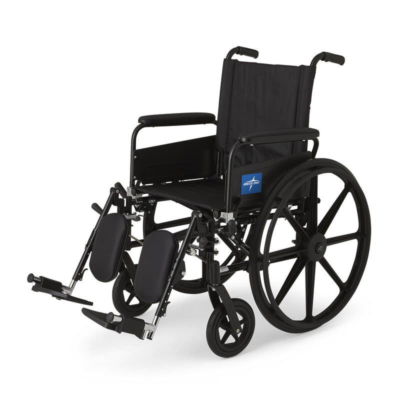 Black wheelchair with a visible brand logo on a white background