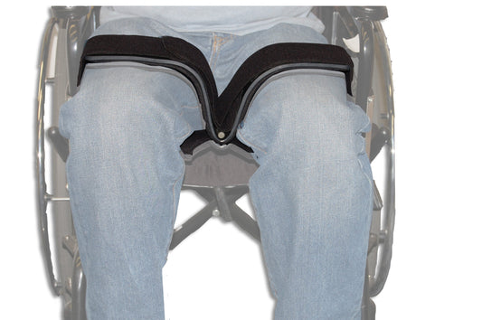 Wheelchair with a specialized seat cushion on a white background