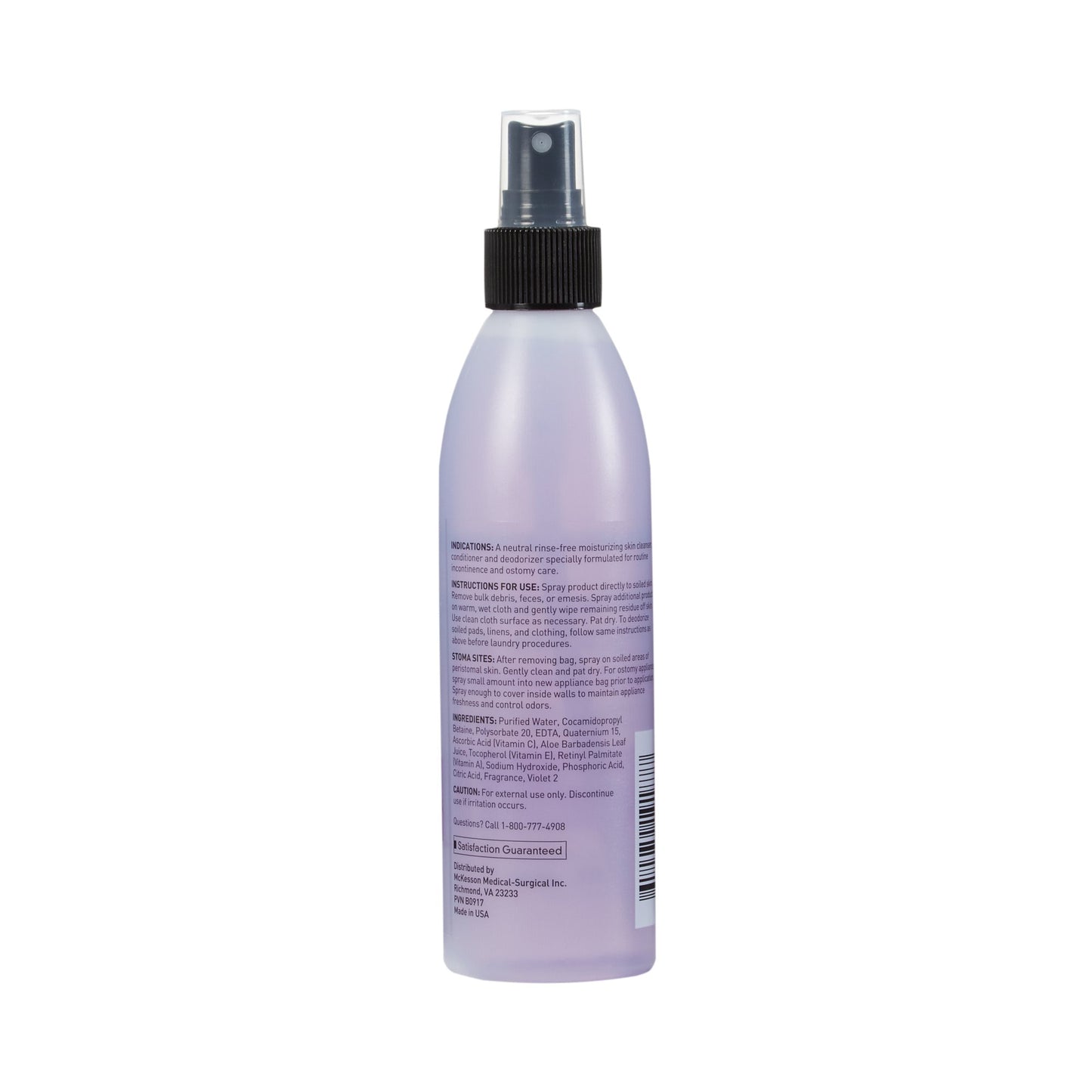 Spray bottle with a label on a white background
