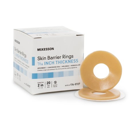 Skinner barrier rings with packaging on a white background