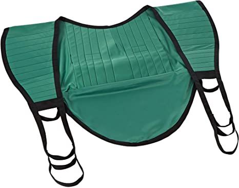 Green sling with black trim on a white background