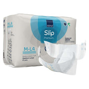 Pack of Abena Slip Premium bladder protection briefs on a white background