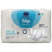 Pack of Abena Slip Premium bladder protection briefs on a white background