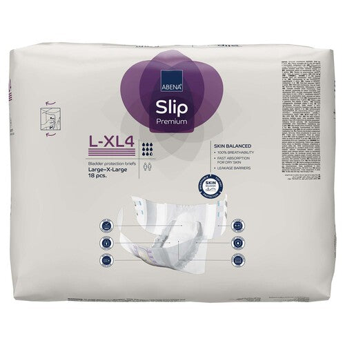 Pack of Abena Slip Premium large-X-large absorbent pads on a white background