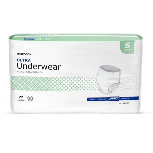 Package of McKesson Ultra Underwear on a white background