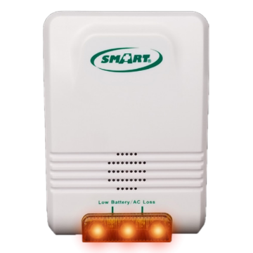White electronic device with 'SMART' logo and red indicator light on a white background