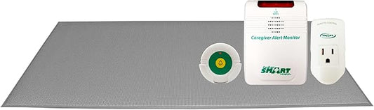 Smart Caregiver Light Outlet with 24"x48" Cordless Gray Floor Mat