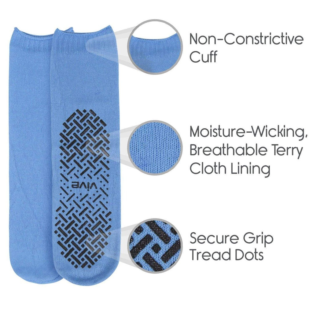 Blue sock with features highlighted on a white background