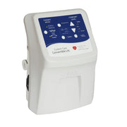 A white medical device labeled 'Custom Care Convertible LAL' with a blue control panel on the front, shown on a plain white background.