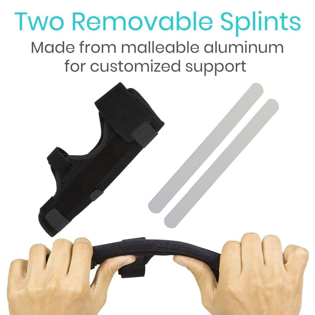 Black splint with two removable splints on a white background