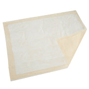 Rectangular underpad with white center and beige border on a white background
