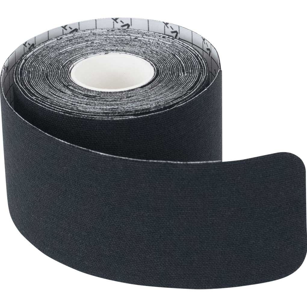 Roll of black tape on a white background