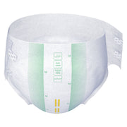 White incontinence pants with green grid pattern on a white background