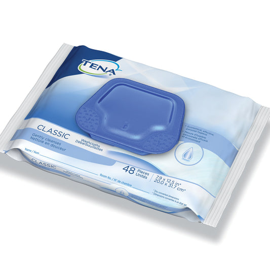 Tena classic wipes product packaging on a white background