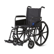 Black wheelchair with a visible brand logo on a white background