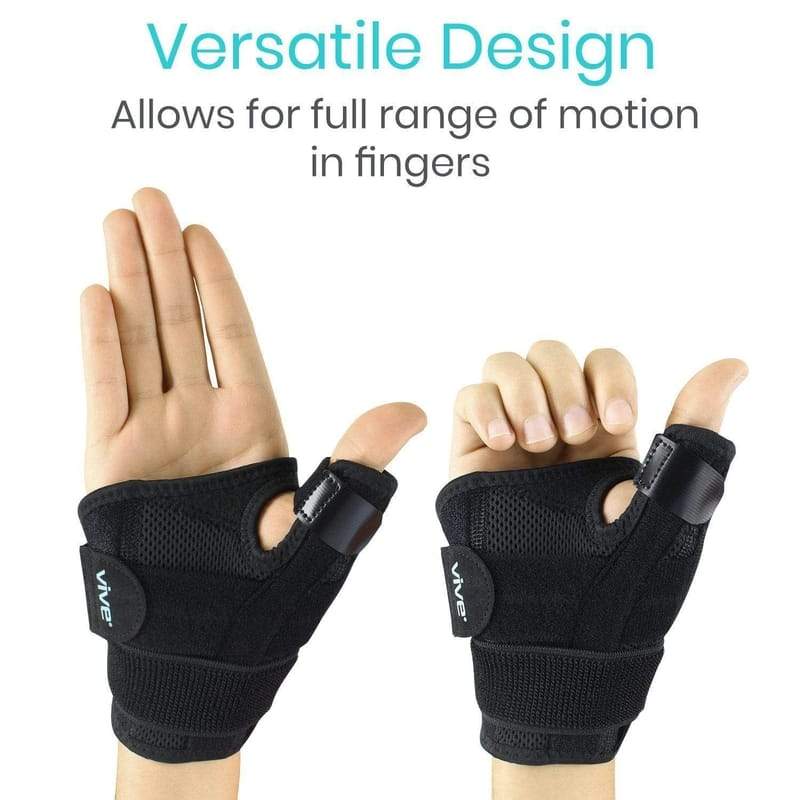 Black wrist support gloves with text highlighting versatility on a white background